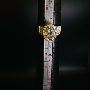 Solitaire Ring with Large Clear Round Center Stone